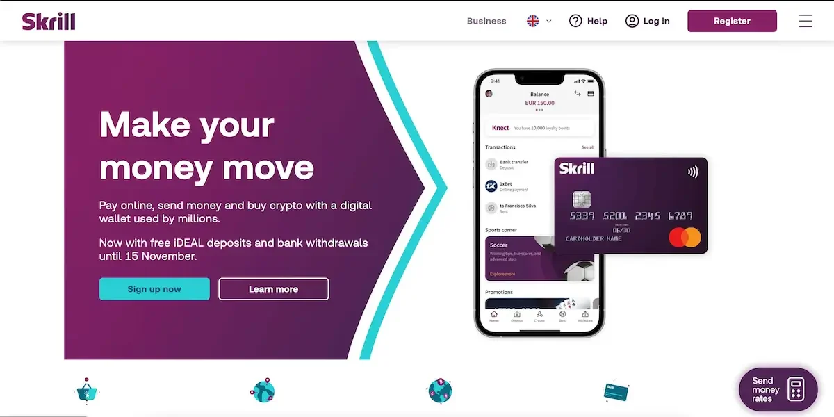 Sign up at Skrill.com before going to casinos that accept Skrill